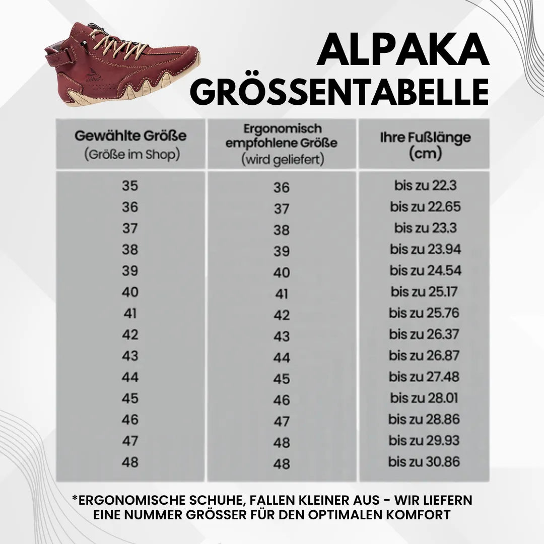 Alpaka - orthopädische, wasserdichte & rutschfeste Leder-Barfußschuhe für Schwangerschaft & Nachgeburt